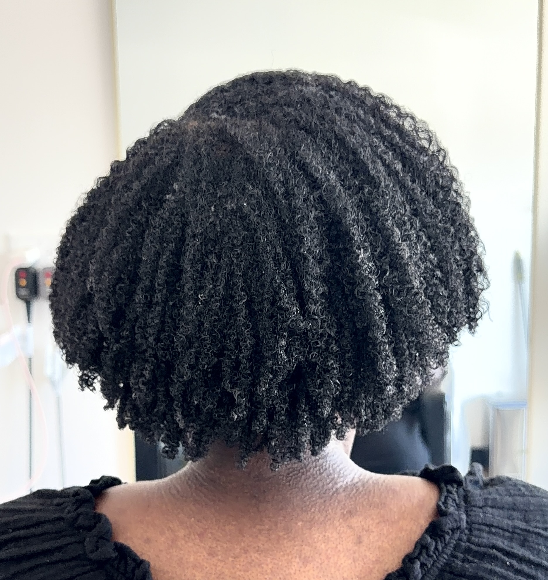 After: Tight coils, shaped and defined