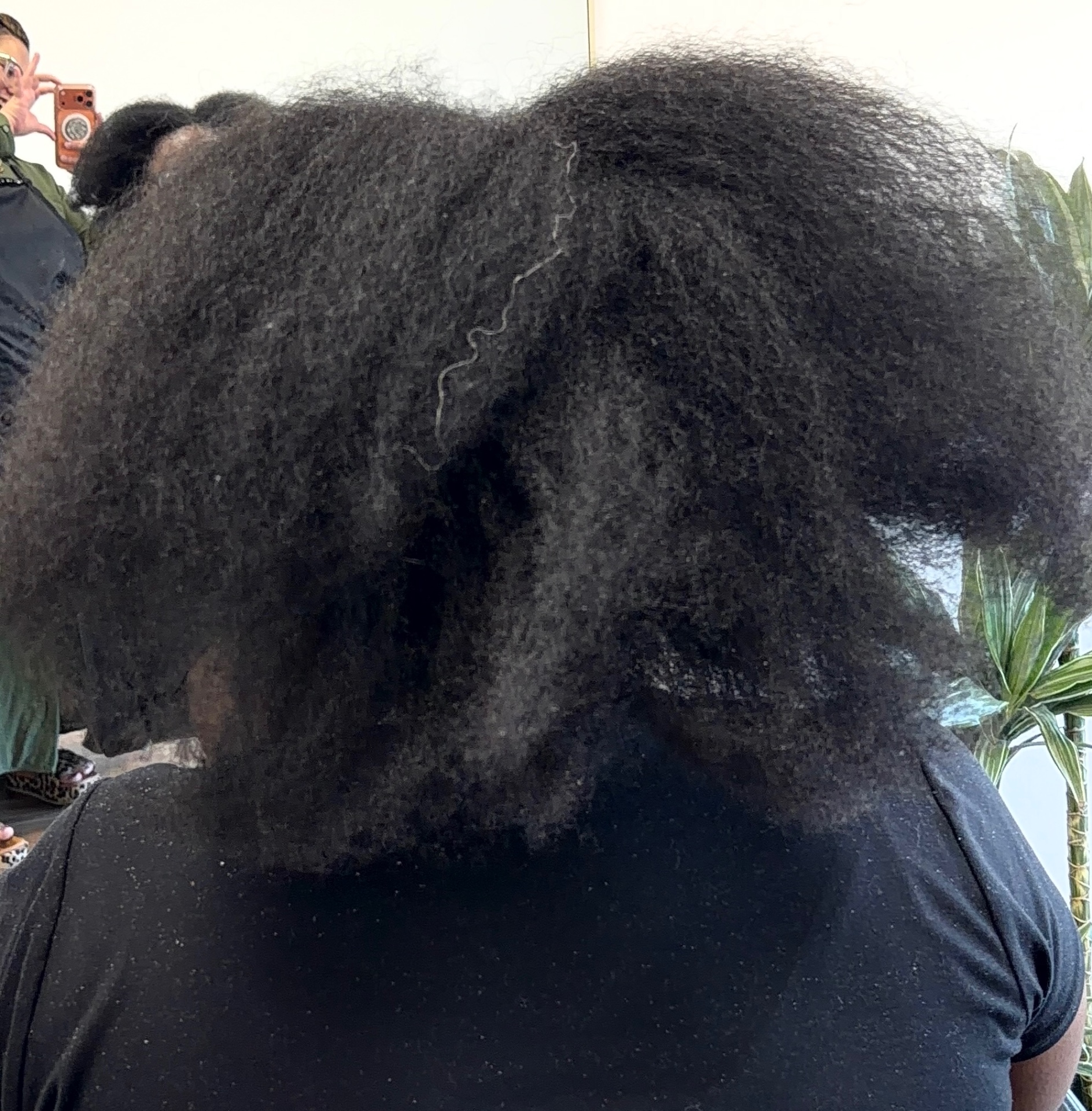 Before: Tight coils, shaped and defined